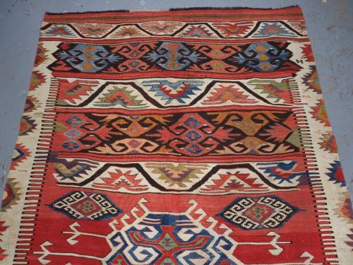 ANTIQUE TURKISH MUT KILIM OUTSTANDING COLOUR AND CONDITION CIRCA 1880 - ADDITIONAL PHOTO 2
