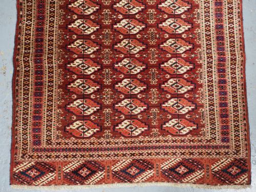 ANTIQUE TEKKE TURKMEN DOWRY RUG EXCELLENT CONDITION COLOUR CIRCA 1890 - ADDITIONAL PHOTO 3