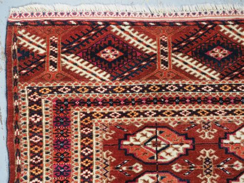 ANTIQUE TEKKE TURKMEN DOWRY RUG EXCELLENT CONDITION COLOUR CIRCA 1890 - ADDITIONAL PHOTO 4