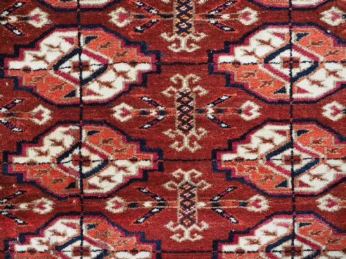 ANTIQUE TEKKE TURKMEN DOWRY RUG EXCELLENT CONDITION COLOUR CIRCA 1890 - ADDITIONAL PHOTO 8