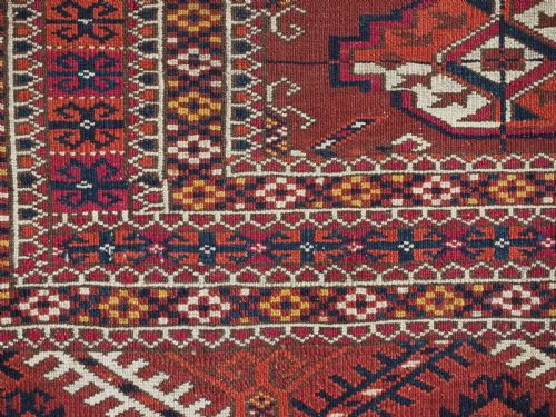 ANTIQUE TEKKE TURKMEN DOWRY RUG EXCELLENT CONDITION COLOUR CIRCA 1890 - ADDITIONAL PHOTO 10