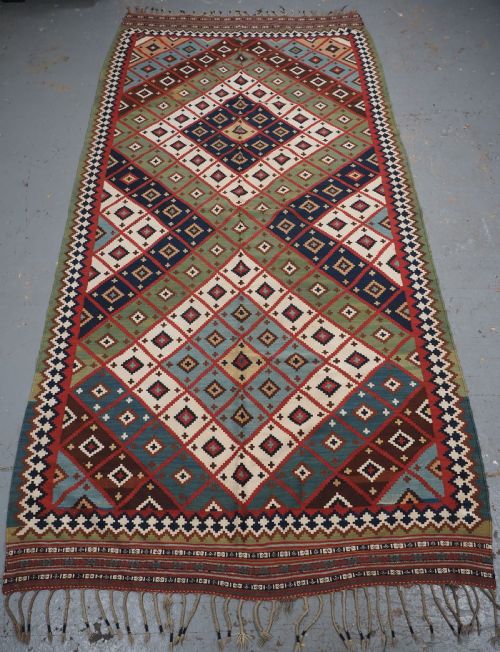 ANTIQUE QASHQAI TRIBAL KILIM SUPERB CONDITION COLOURS CIRCA 1890