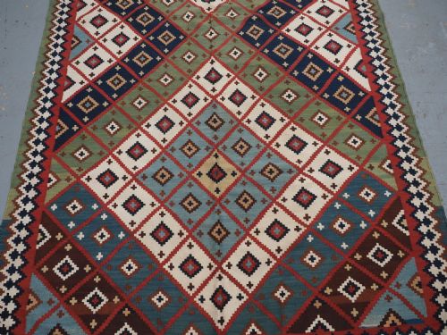 ANTIQUE QASHQAI TRIBAL KILIM SUPERB CONDITION COLOURS CIRCA 1890 - ADDITIONAL PHOTO 4