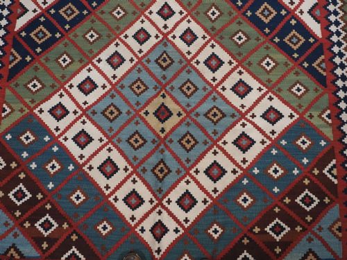 ANTIQUE QASHQAI TRIBAL KILIM SUPERB CONDITION COLOURS CIRCA 1890 - ADDITIONAL PHOTO 8