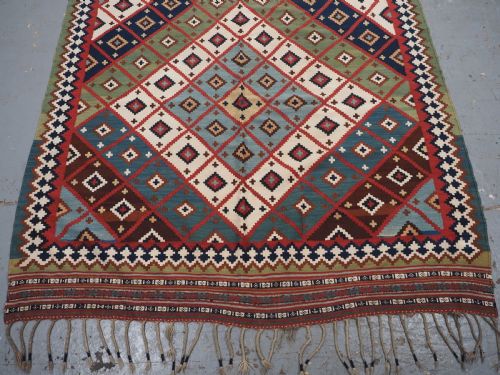 ANTIQUE QASHQAI TRIBAL KILIM SUPERB CONDITION COLOURS CIRCA 1890 - ADDITIONAL PHOTO 10