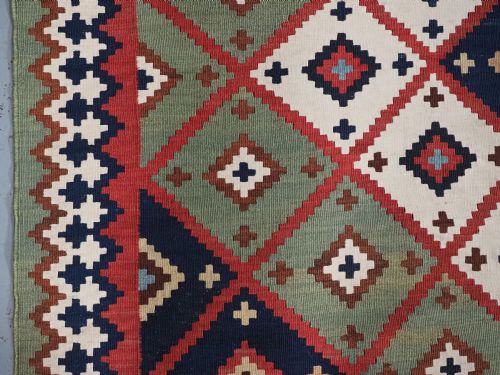 ANTIQUE QASHQAI TRIBAL KILIM SUPERB CONDITION COLOURS CIRCA 1890 - ADDITIONAL PHOTO 11