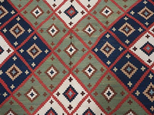 ANTIQUE QASHQAI TRIBAL KILIM SUPERB CONDITION COLOURS CIRCA 1890 - ADDITIONAL PHOTO 14
