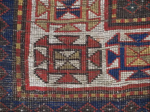 ANTIQUE CAUCASIAN GENDJE KAZAK RUG FOLK ART HORSES AND PEOPLE CIRCA 1890 - ADDITIONAL PHOTO 18