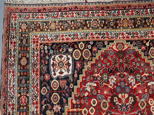 ANTIQUE QASHQAI KASHKULI MILLEFLEUR PRAYER RUG SUPERB CONDITION CIRCA 1900 - ADDITIONAL PHOTO 5