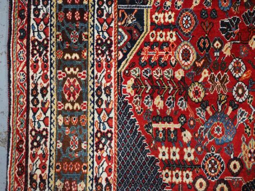 ANTIQUE QASHQAI KASHKULI MILLEFLEUR PRAYER RUG SUPERB CONDITION CIRCA 1900 - ADDITIONAL PHOTO 6