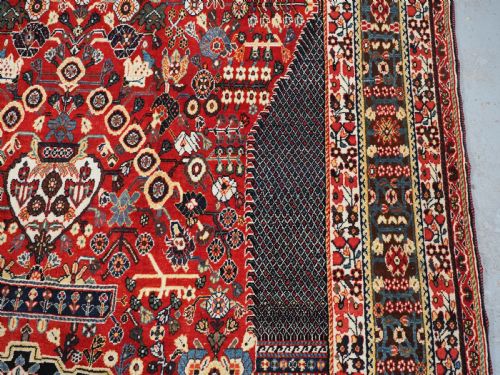 ANTIQUE QASHQAI KASHKULI MILLEFLEUR PRAYER RUG SUPERB CONDITION CIRCA 1900 - ADDITIONAL PHOTO 11