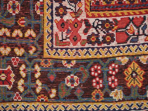 ANTIQUE QASHQAI KASHKULI MILLEFLEUR PRAYER RUG SUPERB CONDITION CIRCA 1900 - ADDITIONAL PHOTO 15