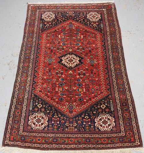 ANTIQUE ABEDEH RUG WITH TRIBAL DESIGN EXCELLENT CONDITION CIRCA 190020