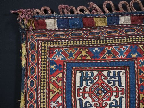 fig 1. ANTIQUE SHAHSAVAN SOUMAK SADDLEBAG WITH ORIGINAL BACK, CIRCA 1880.