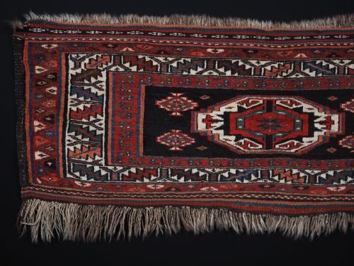 fig 1. ANTIQUE VARAMIN REGION PILED MAFRASH PANEL, TRADITIONAL MEDALLION DESIGN, CIRCA 1900.