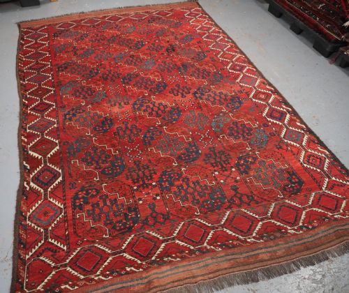 fig 1. ANTIQUE ERSARI TURKMEN MAIN CARPET, SUPERB COLOUR, CIRCA 1870.
