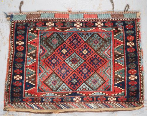 Antique Jaf Kurd Saddlebag, Thick Full Pile, Circa 1890.