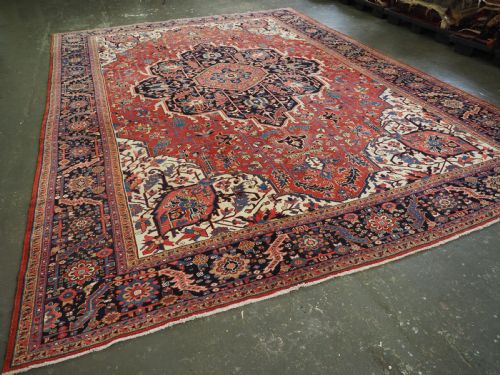 fig 1. ANTIQUE HERIZ CARPET, LARGE SIZE, COUNTRY HOUSE STYLE, SUPERB, CIRCA 1900.