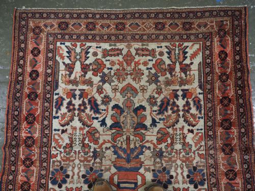 fig 1. ANTIQUE KIRMAN AFSHAR VASE DESIGN RUG, VERY FINE WEAVE, SCARCE ITEM, MID 19TH CENTURY.