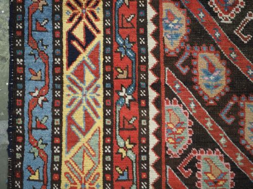 ANTIQUE CAUCASIAN KARABAGH REGION RUNNER WITH DIAGONAL BOTEH DESIGN CIRCA 1880 - ADDITIONAL PHOTO 9