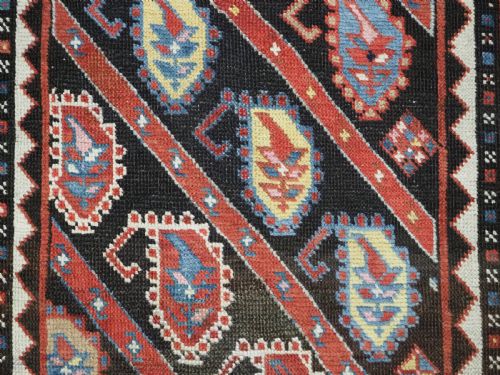 ANTIQUE CAUCASIAN KARABAGH REGION RUNNER WITH DIAGONAL BOTEH DESIGN CIRCA 1880 - ADDITIONAL PHOTO 10