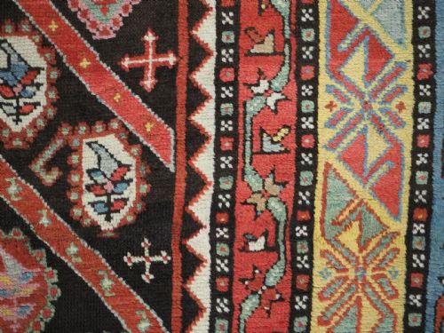 ANTIQUE CAUCASIAN KARABAGH REGION RUNNER WITH DIAGONAL BOTEH DESIGN CIRCA 1880 - ADDITIONAL PHOTO 12
