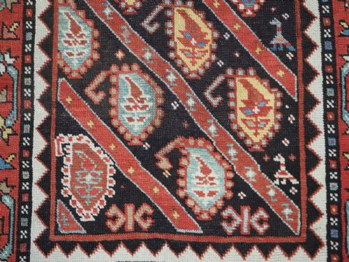ANTIQUE CAUCASIAN KARABAGH REGION RUNNER WITH DIAGONAL BOTEH DESIGN CIRCA 1880 - ADDITIONAL PHOTO 14