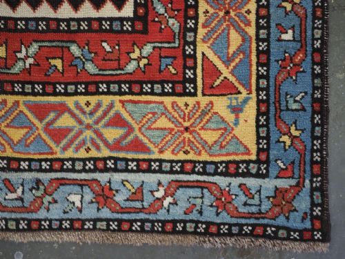 ANTIQUE CAUCASIAN KARABAGH REGION RUNNER WITH DIAGONAL BOTEH DESIGN CIRCA 1880 - ADDITIONAL PHOTO 15