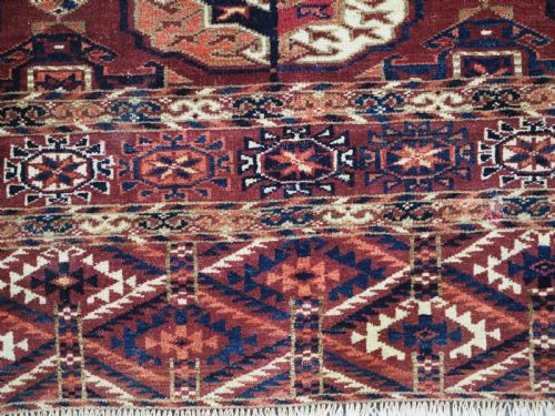 ANTIQUE TEKKE TURKMEN DOWRY RUG OF SMALL SIZE AND VERY FINE WEAVE CIRCA 1880 - ADDITIONAL PHOTO 6