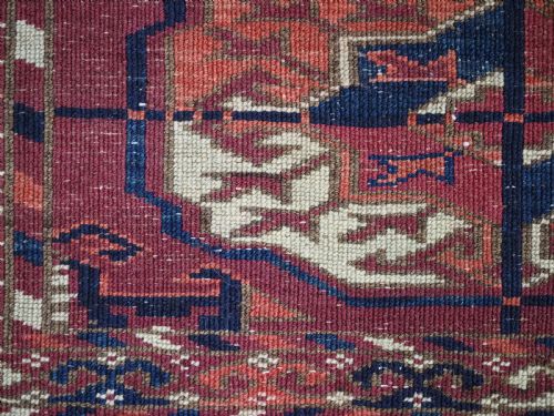 ANTIQUE TEKKE TURKMEN DOWRY RUG OF SMALL SIZE AND VERY FINE WEAVE CIRCA 1880 - ADDITIONAL PHOTO 9