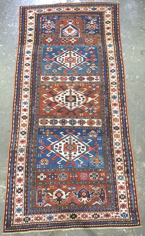 Antique Caucasian Armenian Karabagh Region Prayer / Altar Rug of Scarce Type, Circa 1880.