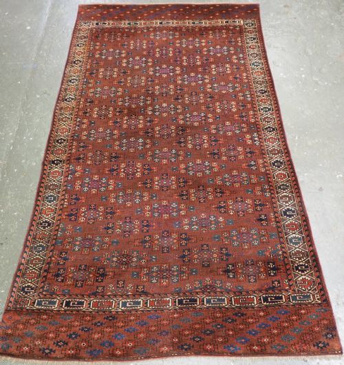 ANTIQUE YOMUT TURKMEN MAIN CARPET WITH KEPSE GUL DESIGN CIRCA 187080