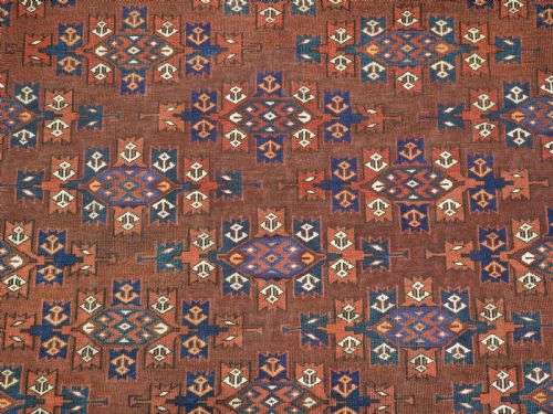 ANTIQUE YOMUT TURKMEN MAIN CARPET WITH KEPSE GUL DESIGN CIRCA 187080 - ADDITIONAL PHOTO 7