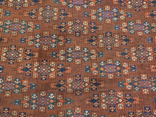 ANTIQUE YOMUT TURKMEN MAIN CARPET WITH KEPSE GUL DESIGN CIRCA 187080 - ADDITIONAL PHOTO 8