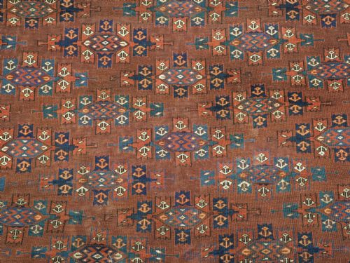 ANTIQUE YOMUT TURKMEN MAIN CARPET WITH KEPSE GUL DESIGN CIRCA 187080 - ADDITIONAL PHOTO 9