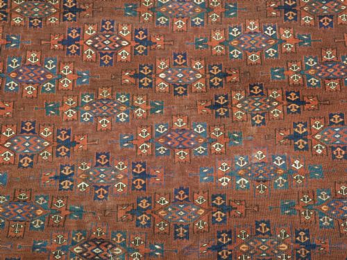 ANTIQUE YOMUT TURKMEN MAIN CARPET WITH KEPSE GUL DESIGN CIRCA 187080 - ADDITIONAL PHOTO 10