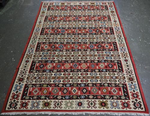 ANTIQUE PIROT SARKOY KILIM OF BANDED DESIGN SUPERB CONDITION CIRCA 1920