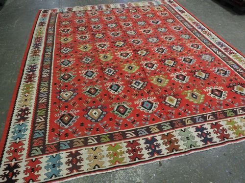 fig 1. ANTIQUE PIROT / SARKOY KILIM OF REPEAT DESIGN, LARGE ROOM SIZE, CIRCA 1920.
