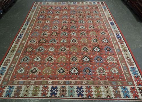 Antique Pirot / Sarkoy Kilim of Repeat Design, Outstanding Colour, Circa 1920.