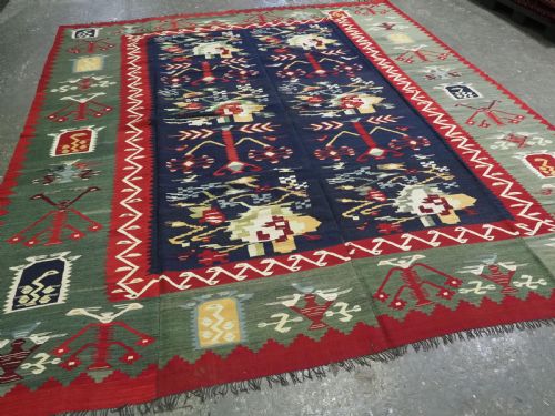 fig 1. RARE ANTIQUE PIROT / SARKOY KILIM OF OUTSTANDING DESIGN, WOVEN IN 4 PARTS CIRCA 1900.