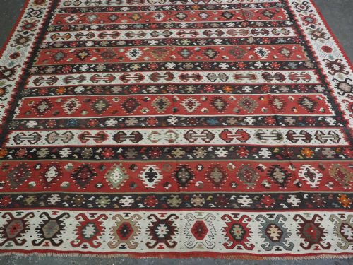 ANTIQUE PIROT SARKOY KILIM OF BANDED DESIGN LARGE SIZE SUPERB CONDITION CIRCA 1920 - ADDITIONAL PHOTO 3
