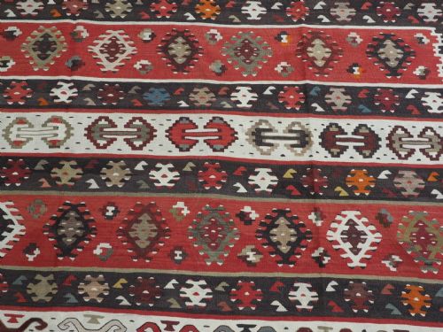 ANTIQUE PIROT SARKOY KILIM OF BANDED DESIGN LARGE SIZE SUPERB CONDITION CIRCA 1920 - ADDITIONAL PHOTO 9