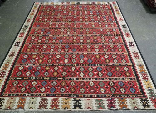 ANTIQUE PIROT SARKOY KILIM OF FINE BANDED DESIGN LARGE SIZE SUPERB CONDITION CIRCA 1920