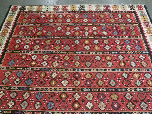 ANTIQUE PIROT SARKOY KILIM OF FINE BANDED DESIGN LARGE SIZE SUPERB CONDITION CIRCA 1920 - ADDITIONAL PHOTO 2