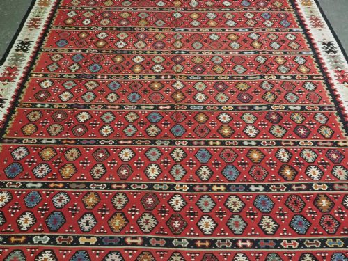 ANTIQUE PIROT SARKOY KILIM OF FINE BANDED DESIGN LARGE SIZE SUPERB CONDITION CIRCA 1920 - ADDITIONAL PHOTO 3