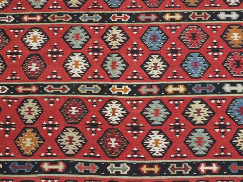 ANTIQUE PIROT SARKOY KILIM OF FINE BANDED DESIGN LARGE SIZE SUPERB CONDITION CIRCA 1920 - ADDITIONAL PHOTO 9