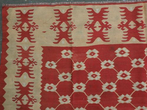 ANTIQUE PIROT SARKOY KILIM OF SCARCE LATTICE DESIGN SUPERB CONDITION CIRCA 1920 - ADDITIONAL PHOTO 5