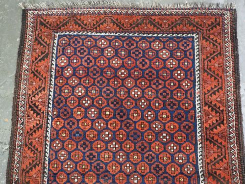 ANTIQUE BALUCH RUG WITH SCARCE REPEAT SMALL OCTAGON DESIGN CIRCA 1900 - ADDITIONAL PHOTO 2