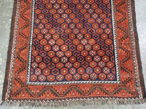 ANTIQUE BALUCH RUG WITH SCARCE REPEAT SMALL OCTAGON DESIGN CIRCA 1900 - ADDITIONAL PHOTO 5