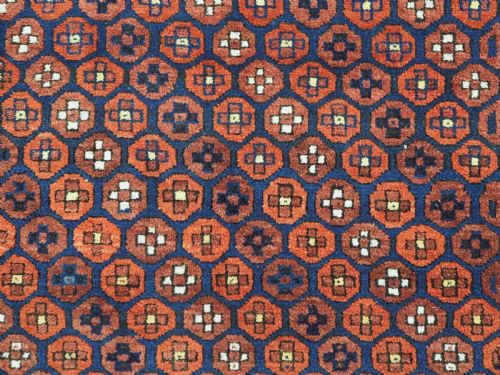 ANTIQUE BALUCH RUG WITH SCARCE REPEAT SMALL OCTAGON DESIGN CIRCA 1900 - ADDITIONAL PHOTO 7